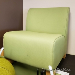 Green Reception Lobby Chair w/ Blonde Legs
